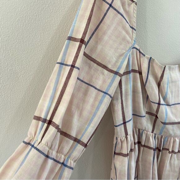 Park & Fifth "Thompson" Mini Baby Doll Dress Striped in Linen Blend Size Large - Picture 5 of 13